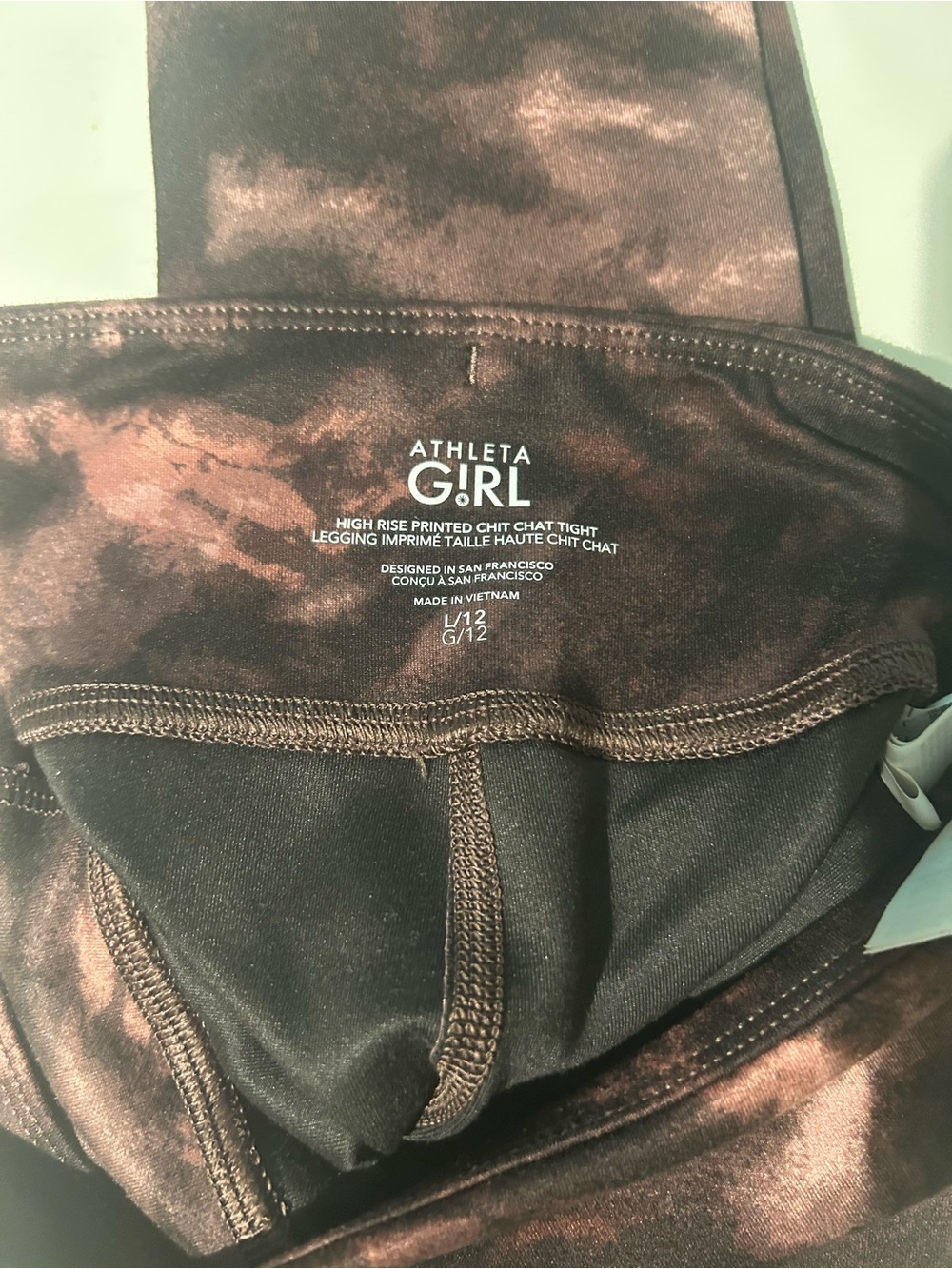 Athleta Girl Brown Tie-Dye High-Rise Leggings
